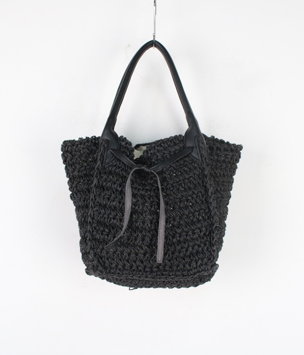 straw + leather tote